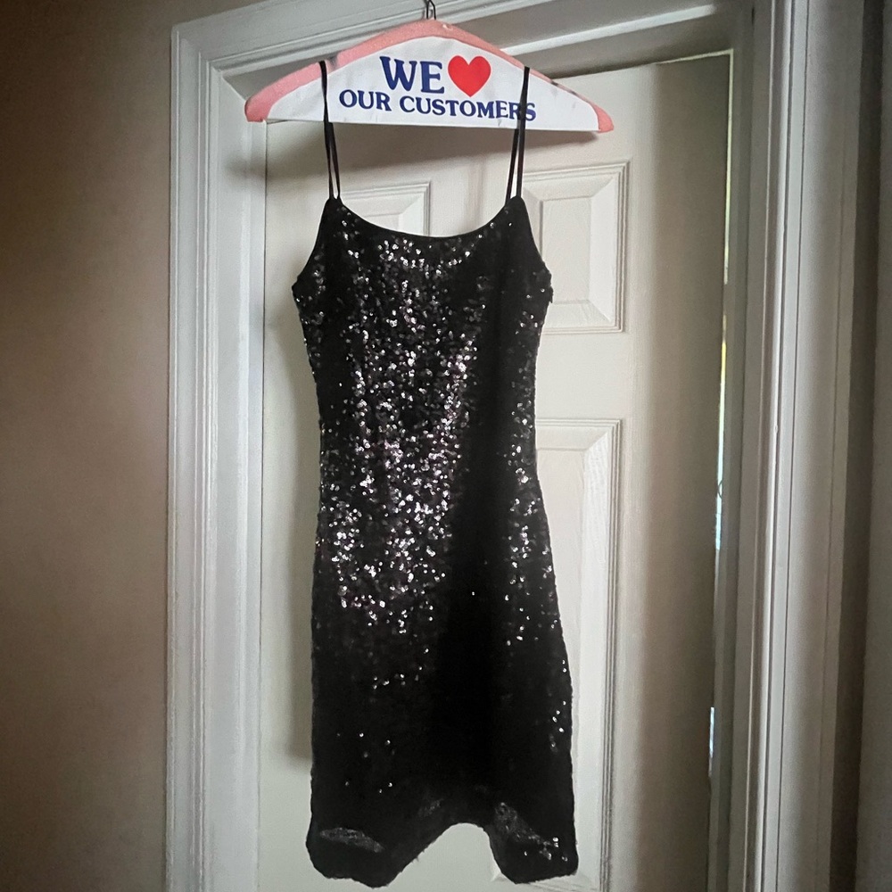 Nordstrom Black Sequin Mini Dress